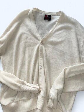 Vintage Arnold Palmer cream cardigan sweater